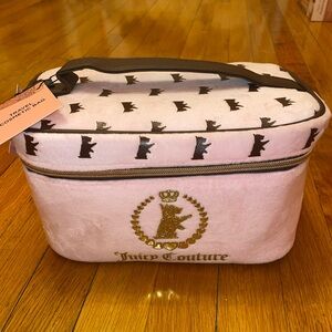 Juicy Couture Vintage Pink and Brown Makeup Toiletry Bag